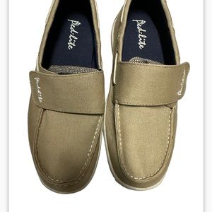 Ped-Lite Michael Mens Canvas Diabetic Shoes Tan Hook Strap 10410 size 9W